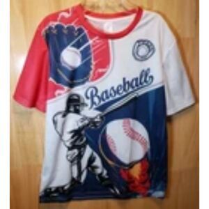 Harajuku Baseball 3D Print Shirt Men’s Size Small Streetwear Graphic Top